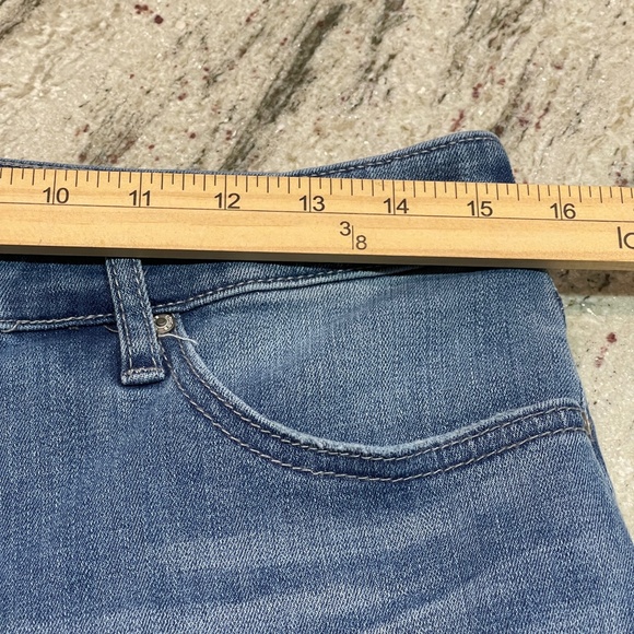 Chico's Jeans So Slimming Girlfriend Slim Leg Ankle Blue Patchwork - Picture 12 of 15